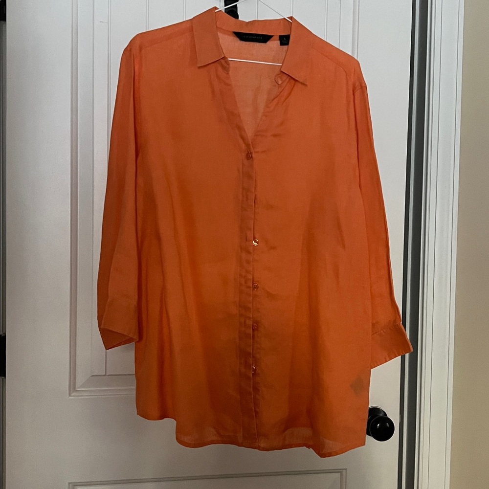 Investments Women’s Orange Button Down Shirt